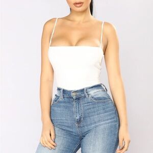 Fashion Nova Don't Be So Square Bodysuit - Ivory